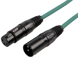 XF-XM600GN - 3 Pin XLR Male to Female Patch Lead, 6m Green