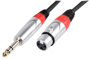 PLS000462 - 6.35mm (1/4") 3 Pole Jack Plug to XLR Socket Lead, 1m