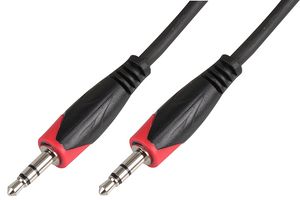 PLS000480 - 3.5mm Stereo Jack Plug to Plug Lead, 0.5m Black