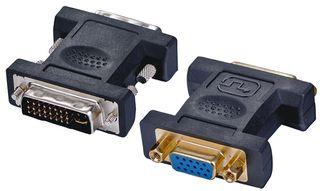 PSG03963 - 24+5 Way DVI Plug to 15 Way VGA Socket Adaptor, Gold Plated Contacts