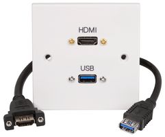 PELR0101 - 1 Gang Multimedia Wall Plate, HDMI / USB-A