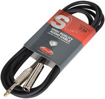 SAC3PSJSDL - 6.35mm (1/4") Jack Lead Male to Female, 3m Black
