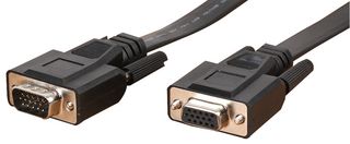 CDEXFLAT-MF03K - Flat VGA Male to Female Extension Lead, 3m Black