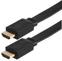 PSG91323 - High Speed HDMI Lead, Male to Male, Flat Low Profile Cable, Gold Plated, 7m Black