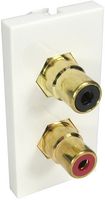AV-MOD2RCA - 2x RCA (Red Black) Female to Female Euro Module 50 x 25mm - Coupler