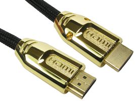 NL2HD42-02 - High Speed 4K UHD HDMI Lead with Ethernet, Male to Male, Gold Effect Metal Hoods, Braided, 2m Black