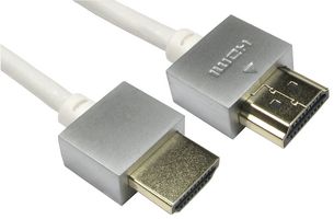 CDLHDFLEX-05WT - High Speed 4K UHD HDMI Lead with Ethernet, Male to Male, Super Slim, Gold Flashed Connectors, 5m White
