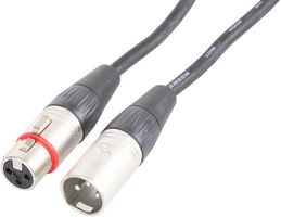 MC18 - 3 Pin XLR Male to XLR Female Mic Lead, 18ft Black 3-Pack