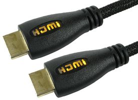 99HD4-05YW - High Speed 4K UHD HDMI Lead with Ethernet, Male to Male, Yellow LED Display, Braided, 5m Black