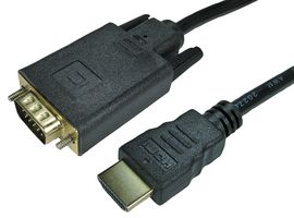 77HDMIVGCAB011 - HDMI to VGA Lead, Gold Plated Connections, 1m Black