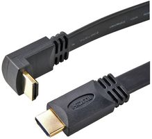HHFAN-7.5 - High Speed 1080p HDMI Lead with Ethernet, Male to 90° Male, Flat Profile, 7.5m Black