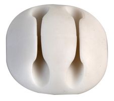 CLB-JL7-2078-WH-5X - Adhesive Twin Cable Holder, White 5 Pack
