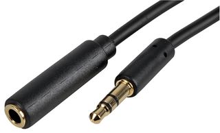 PSG3090-5M - 3.5mm Stereo Jack Slim Extension Lead, 5m Black