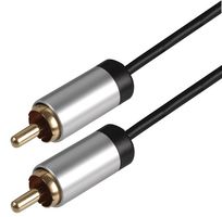 PSG3206-1M - Slim Phono (RCA) Plug to Phono Plug Lead with Aluminium Headshells, 1m Black