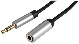 PSG3227-7.5M - 3.5mm Stereo Jack Slim Extension Lead with Aluminium Headshells, 7.5m Black