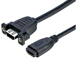 PSG3290 - HDMI Female to Female Panel Mount Extension Lead, 1m Black