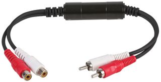PLS00600 - Ground Loop Isolator, L/R phono (RCA) Plugs to L/R phono (RCA) Sockets