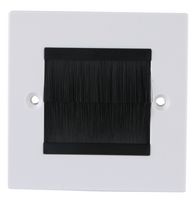 PSG3275 - 1 Gang Faceplate, White Plate / Black Brush