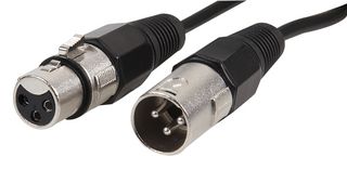 PSG3350-XLR-2M - 3 Pin XLR Male to XLR Female Microphone Lead, 2m Nickel