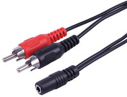 PSG08926 - Stereo 3.5mm Socket to 2x Phono (RCA) Plugs Lead, 1.8m