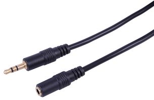 PSG08980 - Gold Plated Stereo 3.5mm Plug to Socket Extension lead, 2m