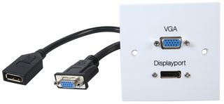 PELR0260 - 1 Gang Multimedia Plug and Play Wallplate, Displayport Socket with VGA Socket