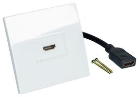 F267SB - 1 Gang HDMI 2.0 Multimedia Wallplate with Flylead