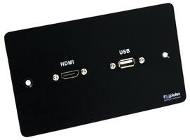 AVP608 - 2 Gang HDMI 2.0 & USB-A Multimedia Face Plate, Black