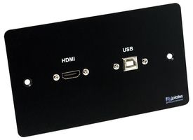 AVP609 - 2 Gang HDMI 2.0 & USB-B Multimedia Face Plate, Black