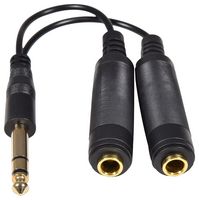 112.125UK - 6.35mm (1/4") Stereo Splitter Lead, 0.2m Black