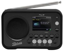 PLAY20BK - Play 20 Digital DAB / DAB+ / FM RDS Portable Radio with Bluetooth, Black