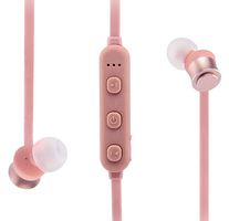 GVBT1200RG - Metal Buds Wireless Earphones with Remote & Microphone, Rose Gold