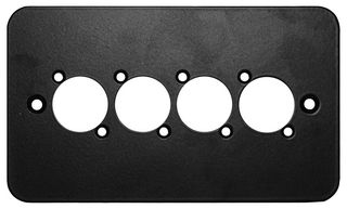 KPLD4.10 - 2 Gang 4 Socket Rounded XLR Wallplate, Black
