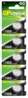 GPPBL2025155 - CR2025 3V Lithium Button Cell Batteries, 5 Pack