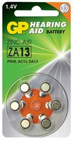 GPPBZZ13F019 - 1.4V Hearing Aid Batteries Zinc Air ZA13 6 Pack