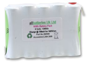 5XVH1300 - 6V 1300mAh NiMH Battery Pack 5 Cell In-line