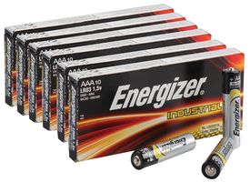 638499 - Industrial AAA Alkaline Batteries - 6x Packs of 10 + 6x Free Packs of 10