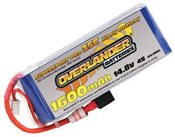 2972 - 1600mAh 14.8V 35C Supersport Pro LiPo RC Battery with Deans Connector