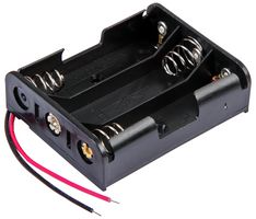 MP000331 - 3x AA Battery Holder Coil Spring Contact, Wire Leads 150mm