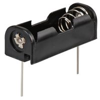 MP000353 - N Battery Holder Black Coil Spring Contact, PCB Pins