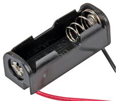 MP000355 - N Battery Holder Black Coil Spring Contact, Wire Leads 150mm