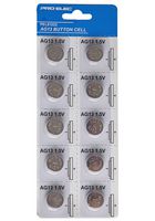 PEL01222 - Alkaline AG13 / A76 / LR44 Button Cell Battery, 10 Pack