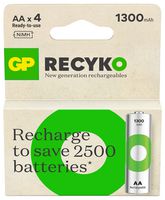 GPRHC132E036 - Recyko Pre-Charged NiMH Rechargeable AA Batteries, 1300mAh 4 Pack