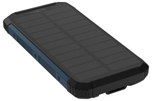 1700-0164 - PB212WLED Outdoor Power Bank with LED Lamp & Solar Panel 10000mAh, Black / Blue