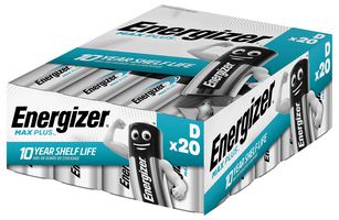 E301323700 - D Alkaline Max Plus Batteries, 20 Pack