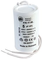 4.16.17.08.06 - Motor Run Film Capacitor, 5 µF, 4.16.17 Series, 450 V, Wire Leaded, ± 5%