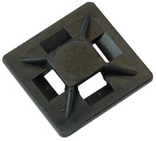 HFC1/4BLACK - Self Adhesive Cable Tie Mounts, 20x20mm, Black, Pack of 100