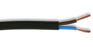 PELB1428 - 2192Y Flat 2-Core Mains Cable, 0.75mm, 6A, 25m, Black