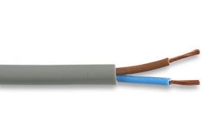 2182Y-0.5MMGRY100M - Round Mains Cable 2182Y 2-Core 3A Grey 0.5mm² x 100m