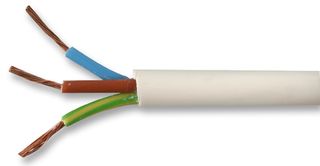 PEL01045 - 0.5mm2 2183Y 3-Core Mains Cable, 3A, White, 100m